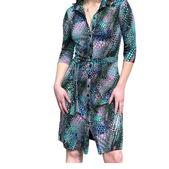 Vintage Y2K Betsy Johnson Black Label 90's Bubble Shirt Dress Size L - Picture 3 of 9